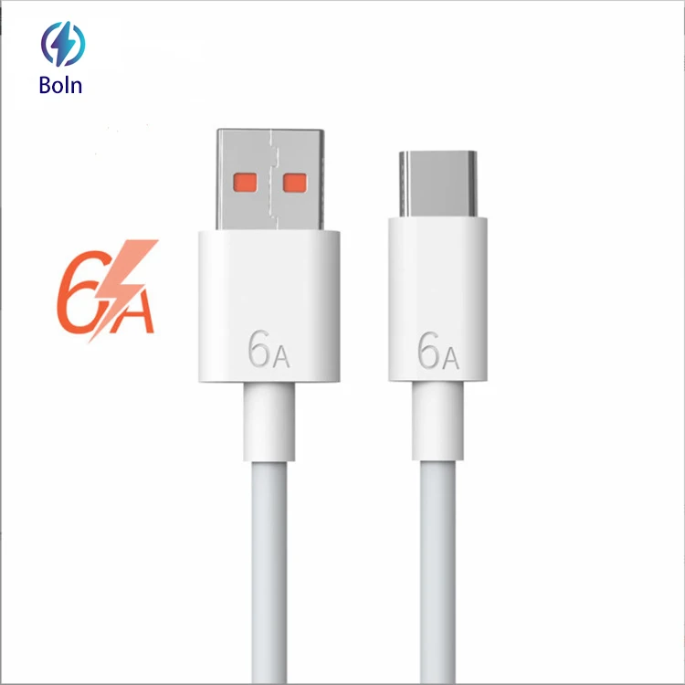 

Hot Sale Cheap Premium Usb Cable 6A Fast Charging USB C Cable for Huawei Samsung Phone Charger Cable, White black