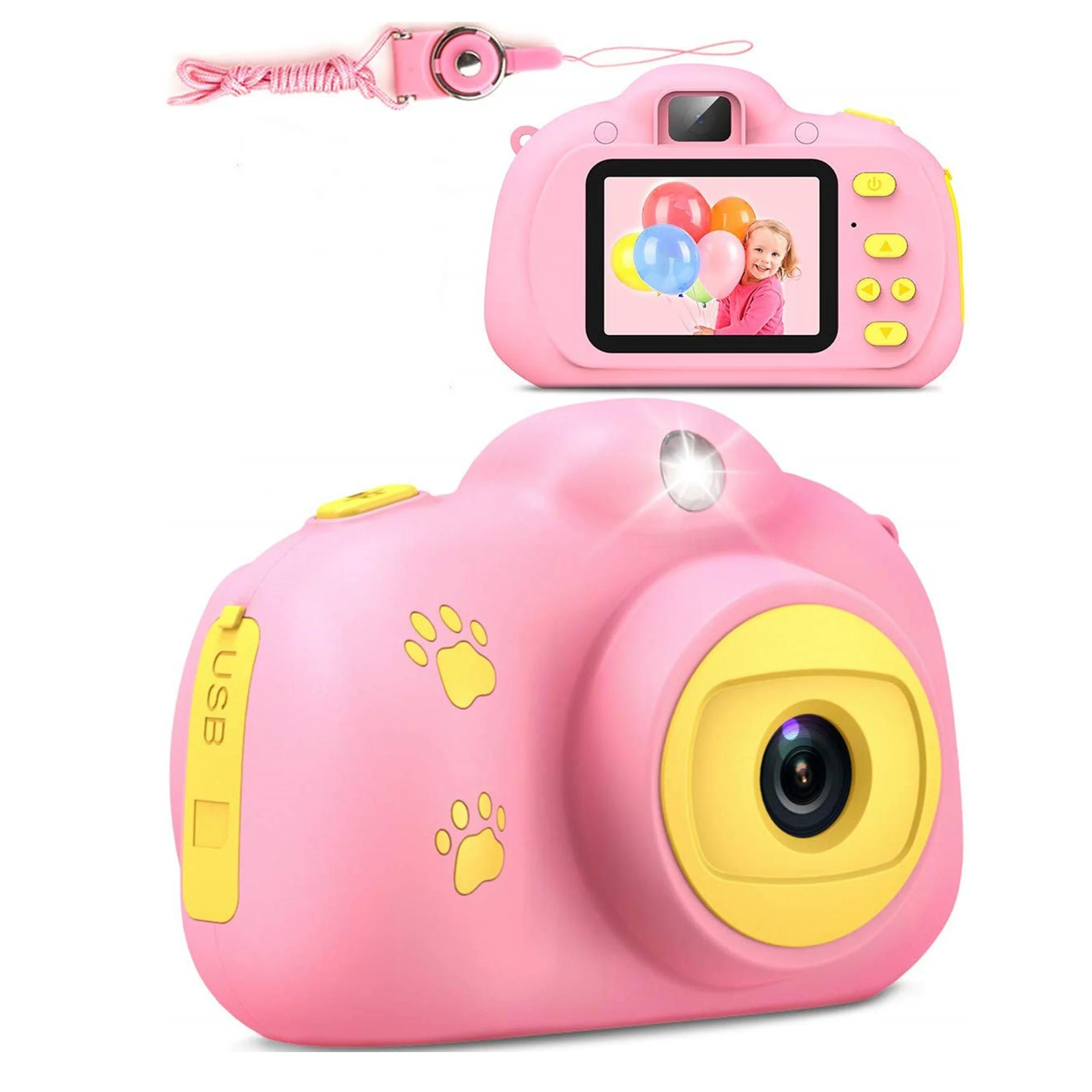 

Child Camera Microscope Recognition Housing Multilingual Dslr Video Full 1920x1080 Amazon Hot Selling Toy Hd Camera for Kids, Blue ,pink