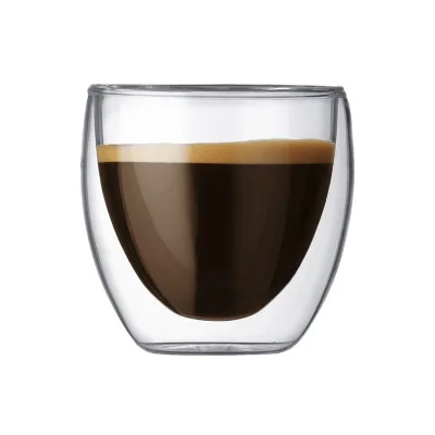 

Heat resistant High Borosilicate Double Wall Espresso Coffee Cup Set Handmade Tea Beer Mug Whisky Glass, Clear