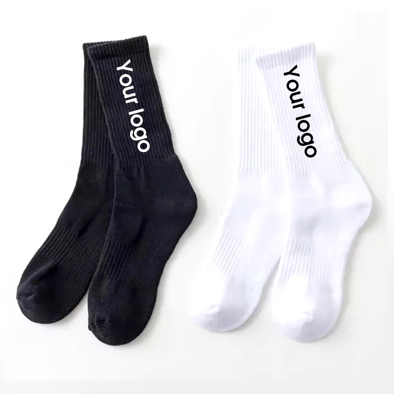 

KANGYI High quality ribbed socks custom design your own basketball plain white socks, Picture