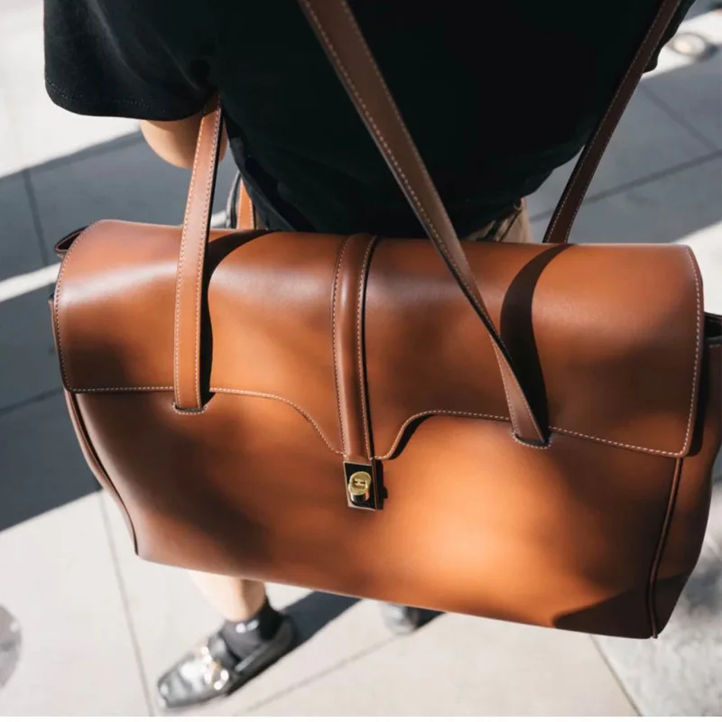 

Genuine Leather Tote Bag Soft16 Cowhide One-shoulder Portable Female Bag