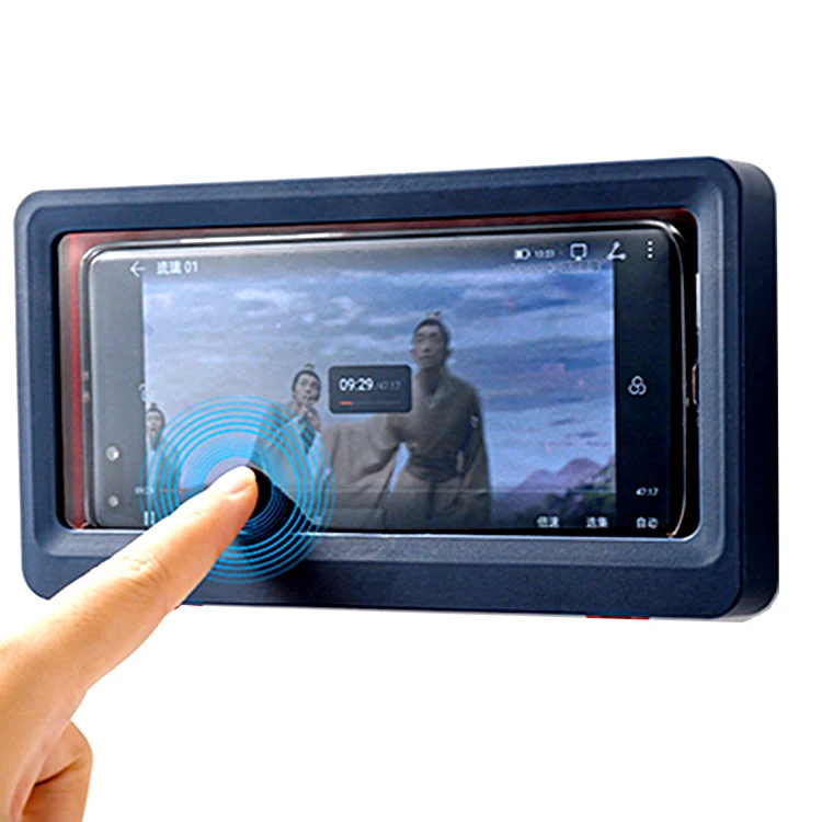 

360 degree 2021 New Waterproof Bathroom Shower Phone Case Holder Stick To Wall Anti Fog Cell Phone Holder