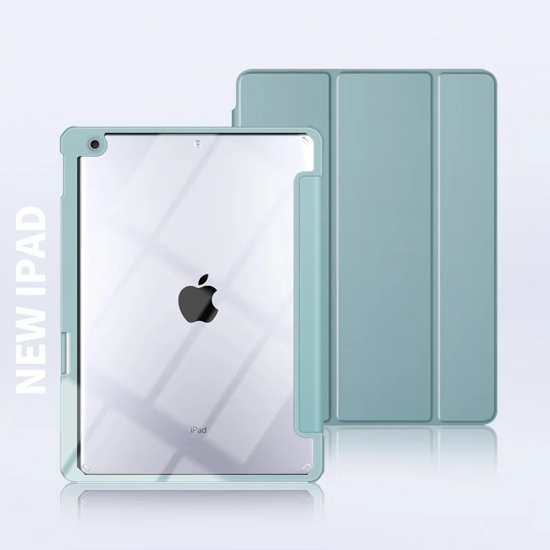 

Acrylic Case For iPad Air 4 Generation 10.9 Inch Pencil Holder PU Leather Cover For iPad Air 2020