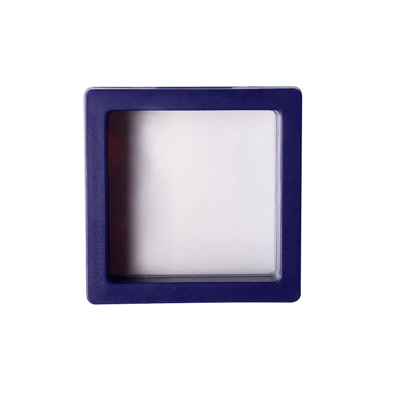 

9x9cm Thin Film Suspension Jewelry Display Box Storage Rack for Ring Necklace Bracelet Earring Transparent Container Custom Box, White and black