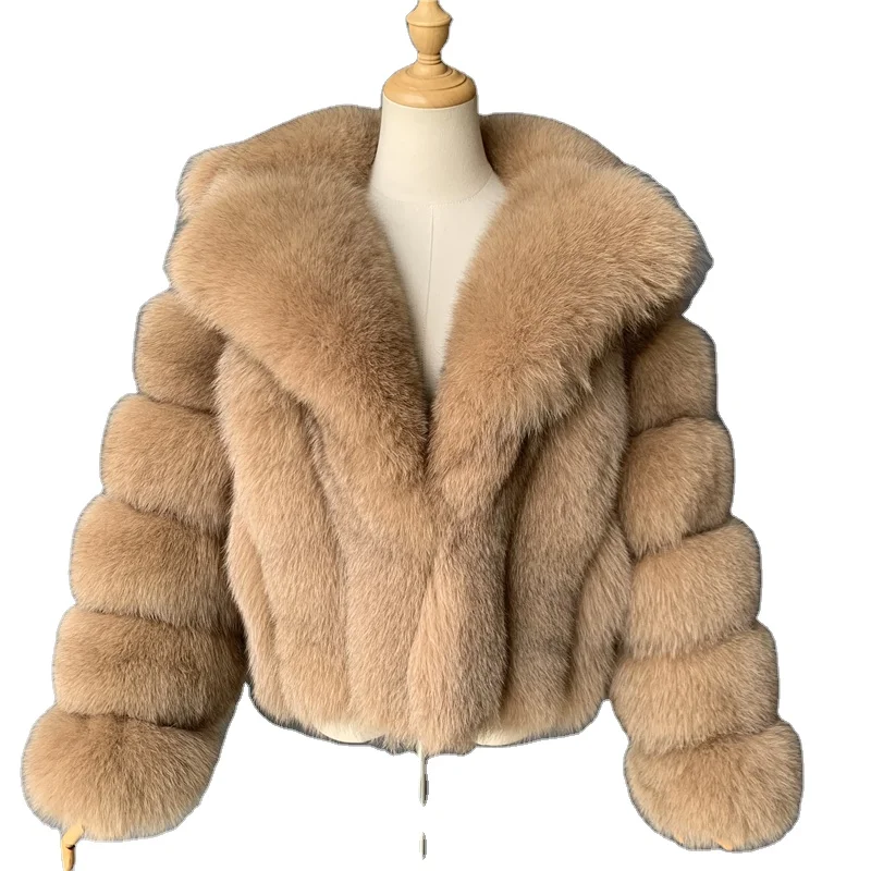 

2021Women's Winter Long Sleeve Turn-Down Collar Furry Cropped Faux Fur Short Coats and Jackets Women Fluffy Fur Coat Overcoat