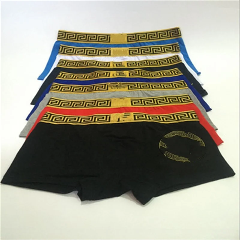 

Cotton Fashion Luxury Gold Printed Men's Underwear, White/red/black/gray/navy/blue