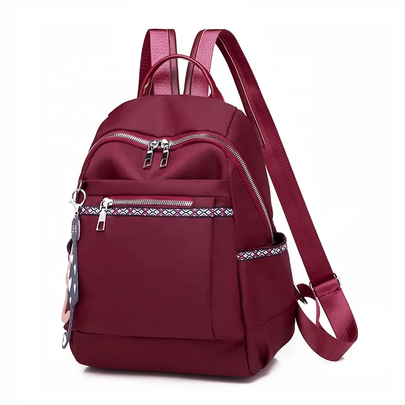 

Fashion Daily Women Large Ladies Leisure Backpack Waterproof Oxford Girls College School Backpack morrales para mujer, Black/red/khaki