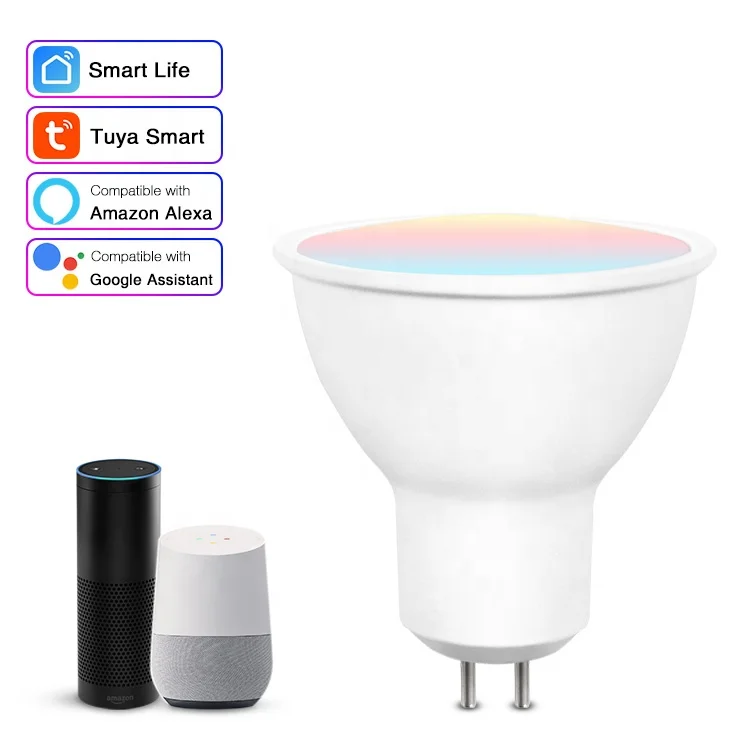 Tuya Smart App 5W LED Bulb Wifi LED Light RGB Color Flashing Smart LED Lighting MR16 5W Spot LED AC/DC 12V WIFI Flash LED Bulb