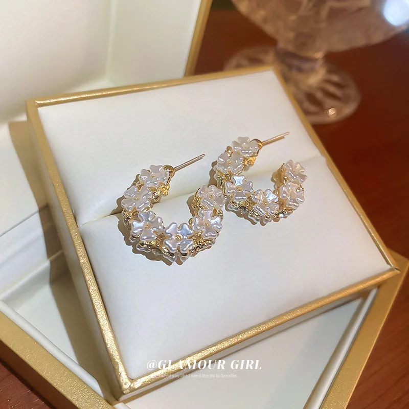 

fashion quality pearl flower korean new earring