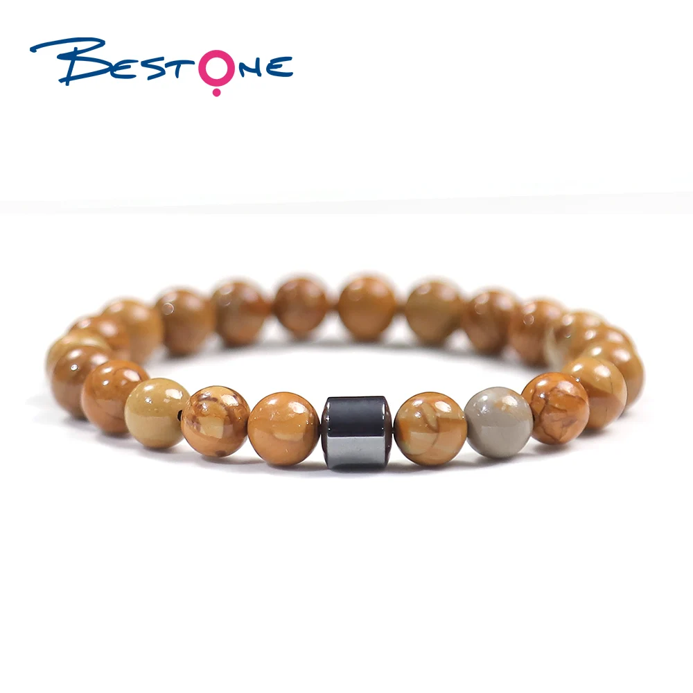 

Bestone Custom Logo Popular Hot Sale Natural Stone Healing Quartz Crystal Beads Bracelets Gemstone Bracelets Jewelry