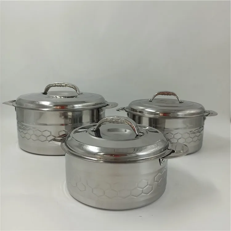 

High Quality 3PCS Insulated Casserole Hot Pot Food Warmer Container Stainless Steel Set