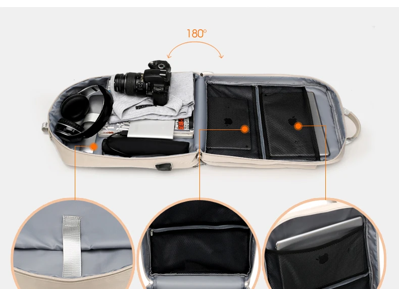 Notebook PC Tablet Knapsack Daypack USB Charge Laptop Backpack Bag