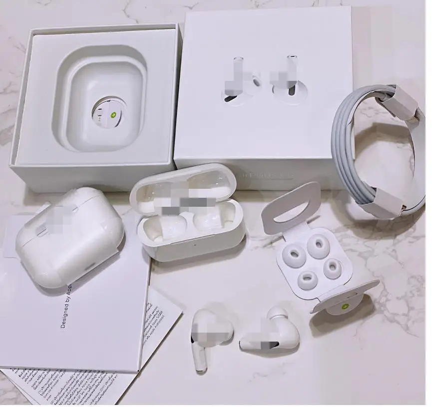 

Best quality serial number1:1 airpords pro noise cancelling spatial audio original appel logo airpro3 wireless charger earbuds, White
