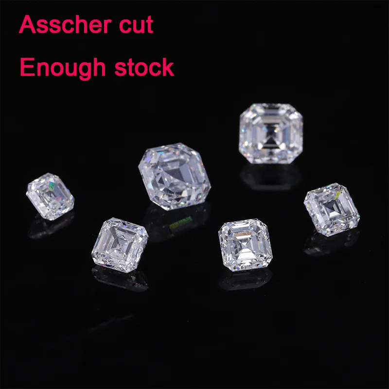 

Wholesale Asscher cut Sauqre shape HPHT Lab Grown Diamond Lab Created Synthetic Loose Diamonds