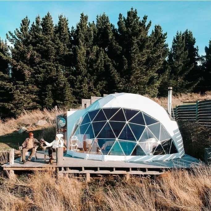 

Luxury glamping dome house custom sizes eco geodesic dome hotel tent, White or customized