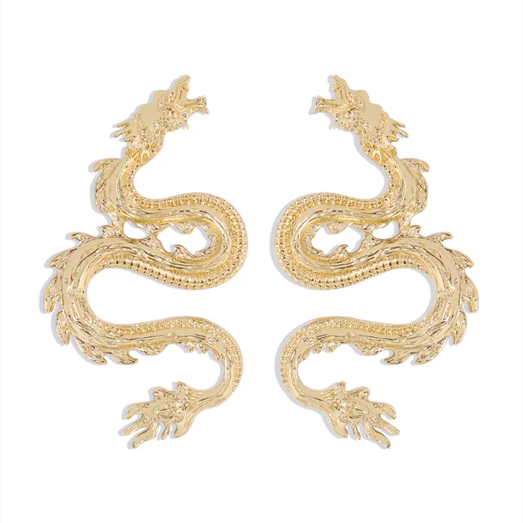 

Hot sale New Charm Earrings Jewelry women Gift Fashion star Shape Design shiny Clear dragon gold Fashion Earrings women, Same as picture