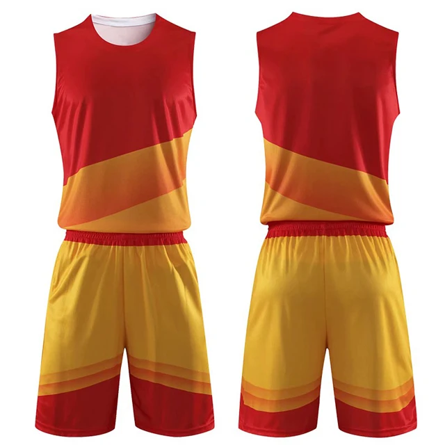 

High Quality Wholesale Custom Sublimation Cheap Reversible Youth Men Basketball Uniform Set, Custom color