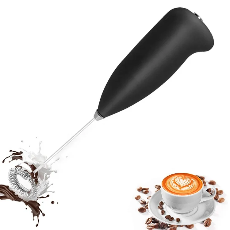 

Coffee Baking Appliances Household Portable Battery Powered Automatic Milk Frother Coffee Blender Stainless Steel Whisk, Black