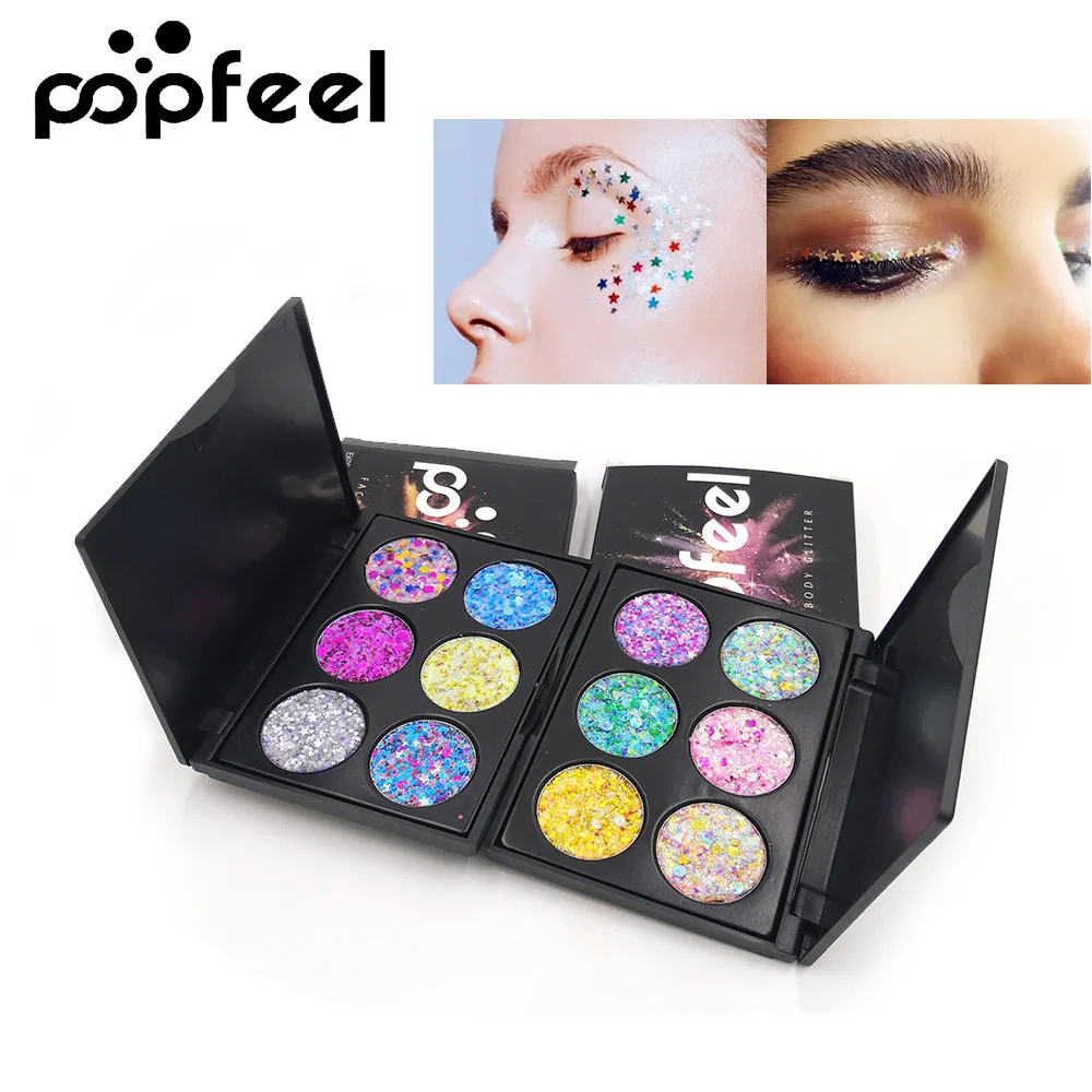 

HZM 6 color wholesale custom cheap eyeshadow palette private label beautyglazed pigmented makeup magnetic high pigment oem, Muliti-color