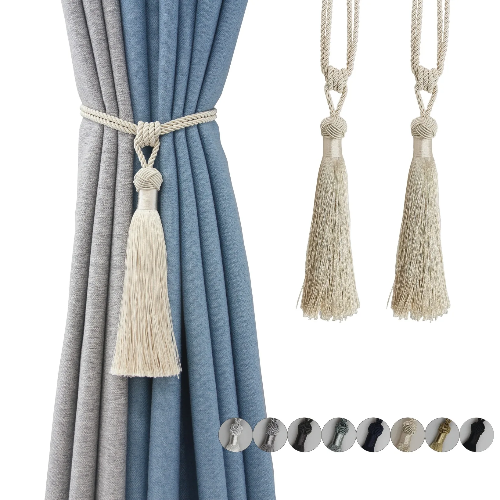 Curtain bandage new modern simple buckle installation-free punching curtain drawstring curtain accessories in stock