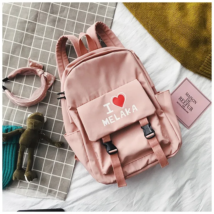 

Korean style wholesale students school backpack bag for girls, Black,green,gray,pink,blue
