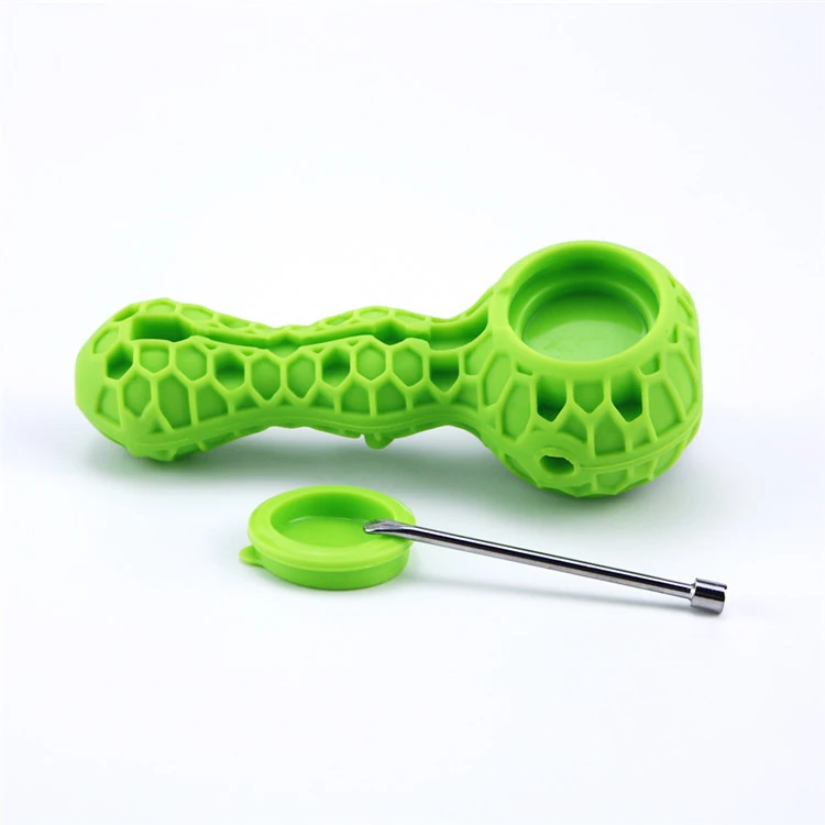 

Hot Selling Honeycomb Glass Smoking Bee Pipe Food Grade Silicone Smoking Pipe Honeycomb Tobacco Weed Pipes, Mix colors