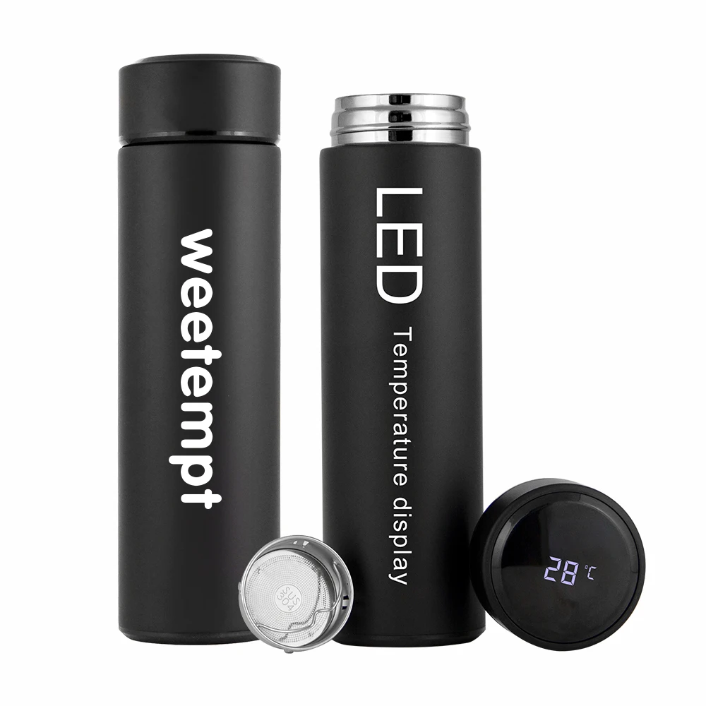 

led lid stainless steel water bottle Smart water bottle double wall vacuum insulated bottle custom logo, Customized color