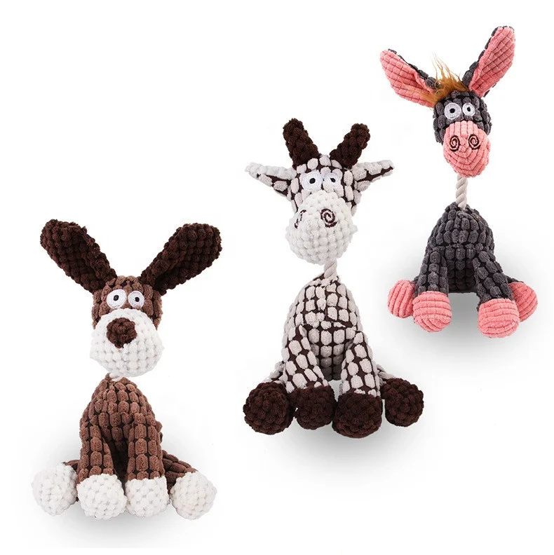 

Fur Donkey Dog Toy Bite Resistant Pet Plush Toy Interactive Sound Relief Supplier Dogs Accessories