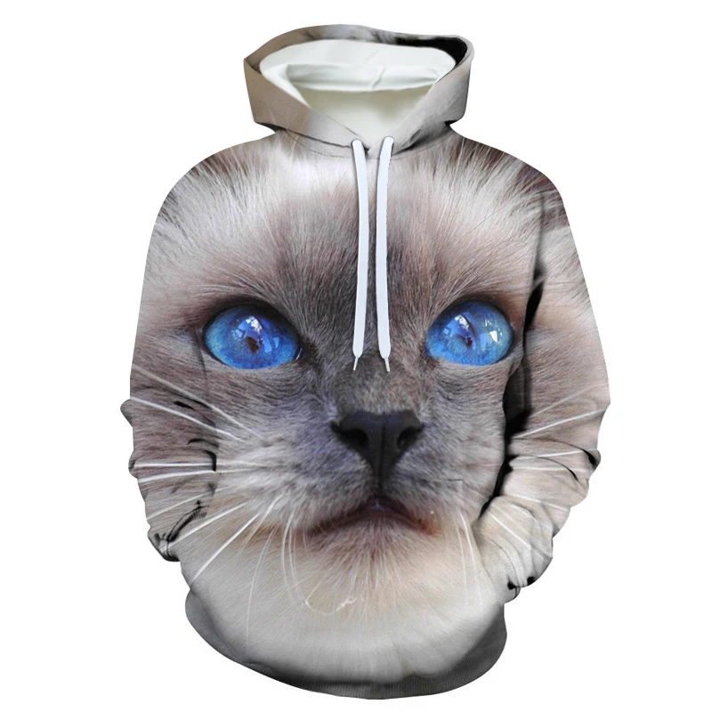 

Grey cat head pattern 3D Sublimation Sweater