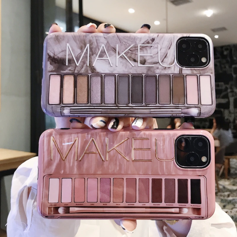 

Makeup Eyeshadow Palette Phone Case for iPhone 11 Pro Max XR XS Max 7 8 Plus Glossy Soft Silicone Protection Back Case