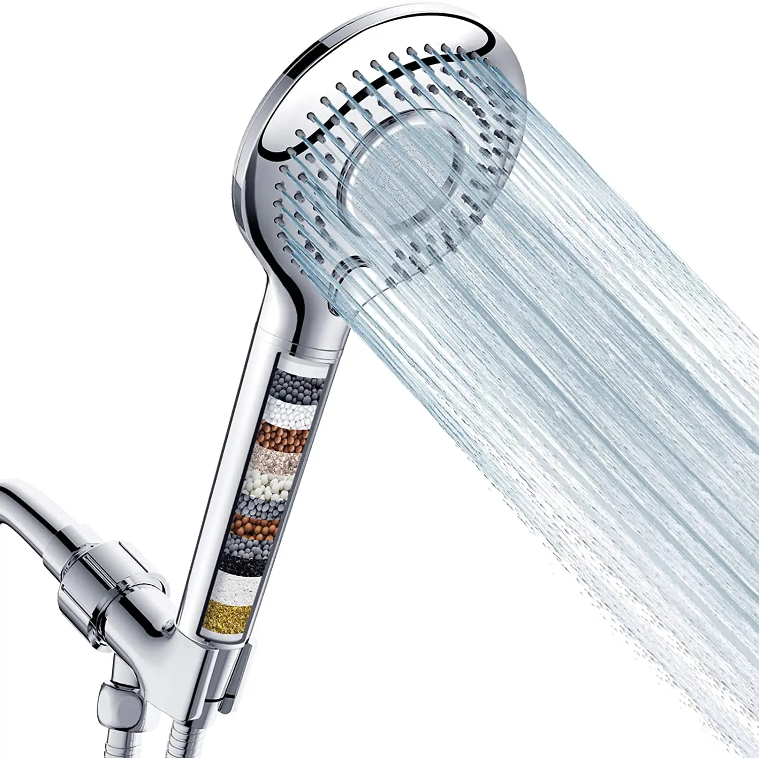 

Ionic Shower Head 15 Stages Filter Handheld Shower 3 Spray Mode Hand Shower