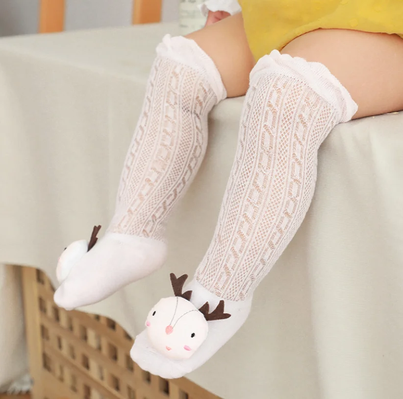 

2020 Summer Mesh Cartoon Knee High Socks Baby Stockings Cute Anti-mosquito Baby Socks