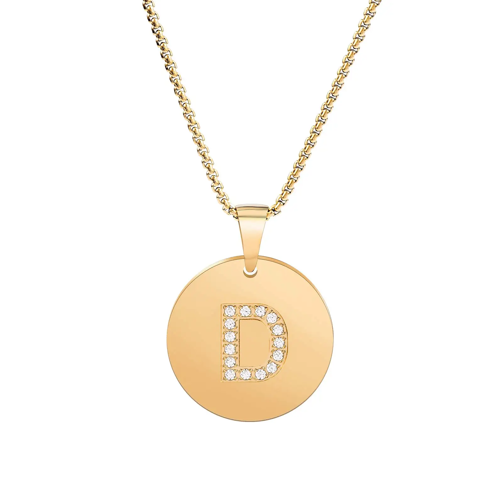 

Newest Fashion Jewelry Gold Plated 18inch Personalised Pendant Letter Alphabet Necklace with Zircon A-Z Customized Jewellery, Gold plated,steel silver,rose gold etc.