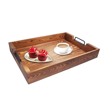 Large Ottoman Tray Decorative Wooden Serving Tray Coffee Table Decor Rustic Breakfast Tray With Handles Buy Rustic Pine Wooden Breakfast Serving Tray Wooden Coffee Table Or Ottoman Tray Wood Trays For Ottomans Product On