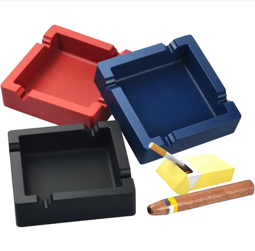 

Creative Circular Silicone Ashtray Smoking Ashtray, Black /red/blue