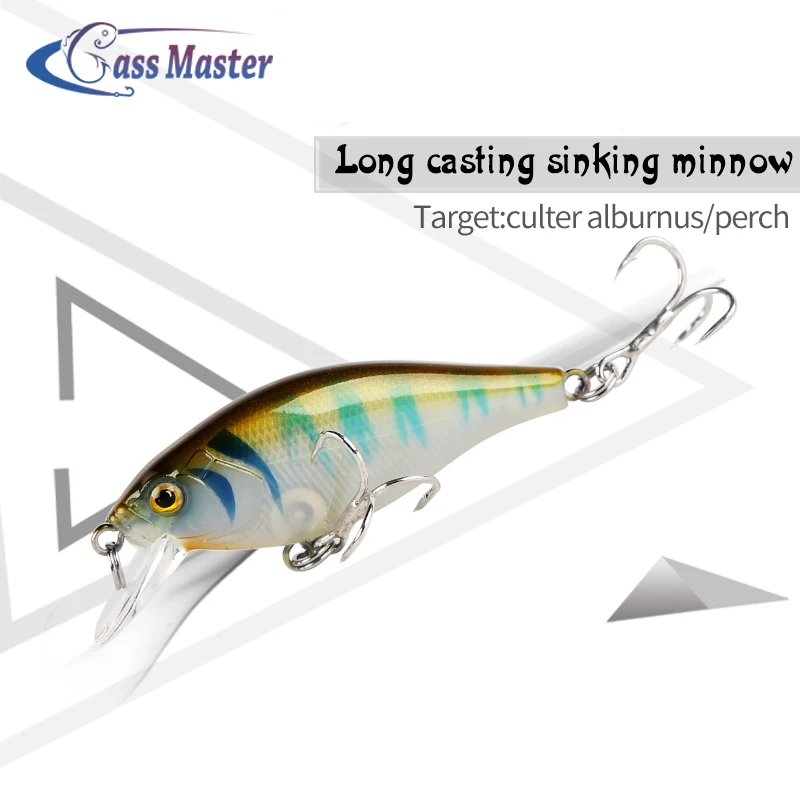 

Bass master Fishing Lures Sinking Minnow Bait 55mm 6.5g Wobbler Hard Plastic Bait Outdoor Fishing tackle artificial Lure