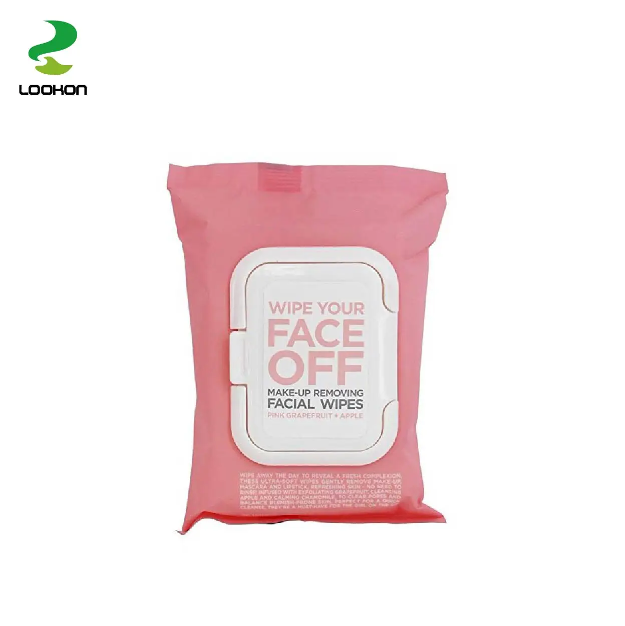 

Lookon Produce disposable moist face wipes