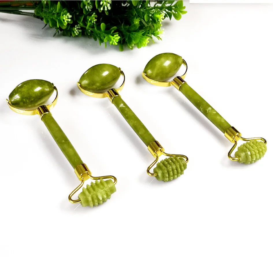 

Highest sales XiuYan jade roller tools for Face and neck soothe aging skin, Green