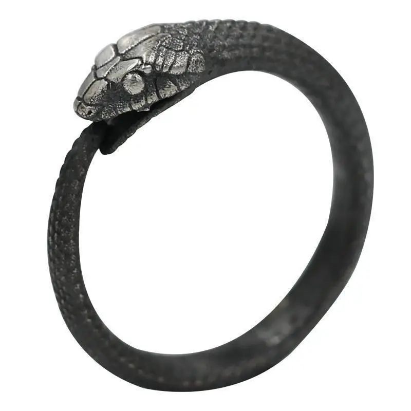 

2021 Punk Style Serpentine Live Mouth Ouroboros Ring Stainless Steel Dark Pioneer Male and Female Couple Birthday Party Gift