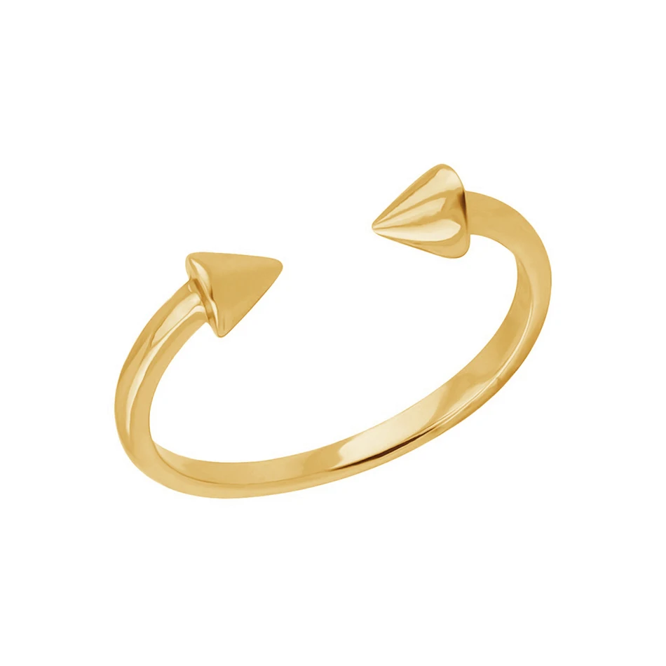 

minimalist jewelry women jewelry 925 sterling silver wholesale 18K gold plating Spike Open Ring