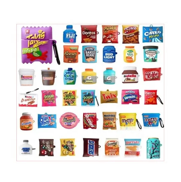 

Wholesale 3D Cute Cartoon Candy Food drinks Custom Designers Silicone Earphone Protect Cover Case for Airpods 1 2 3 and pro