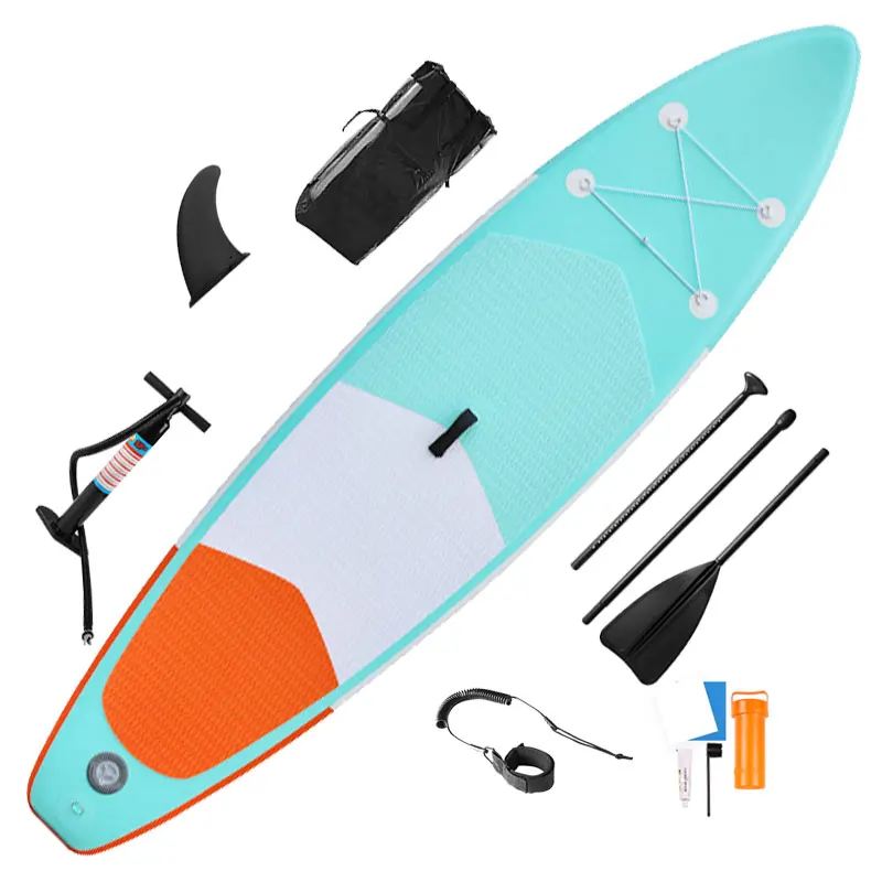 

Latest design Flow on water surf toy board inflatable surf stand up pedal surfing paddle board kayak, Blue/white
