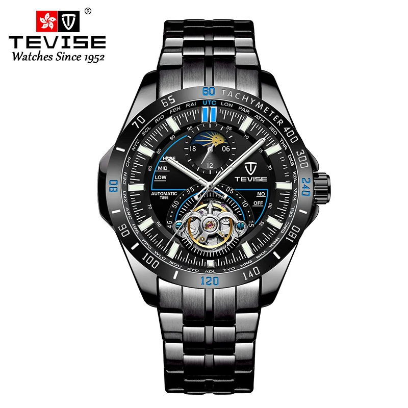 

Customized Private Label Men Big Dial Tourbillon Watches Automatic Mechanical Male Wristwatch Quality Mens Watch, Optional