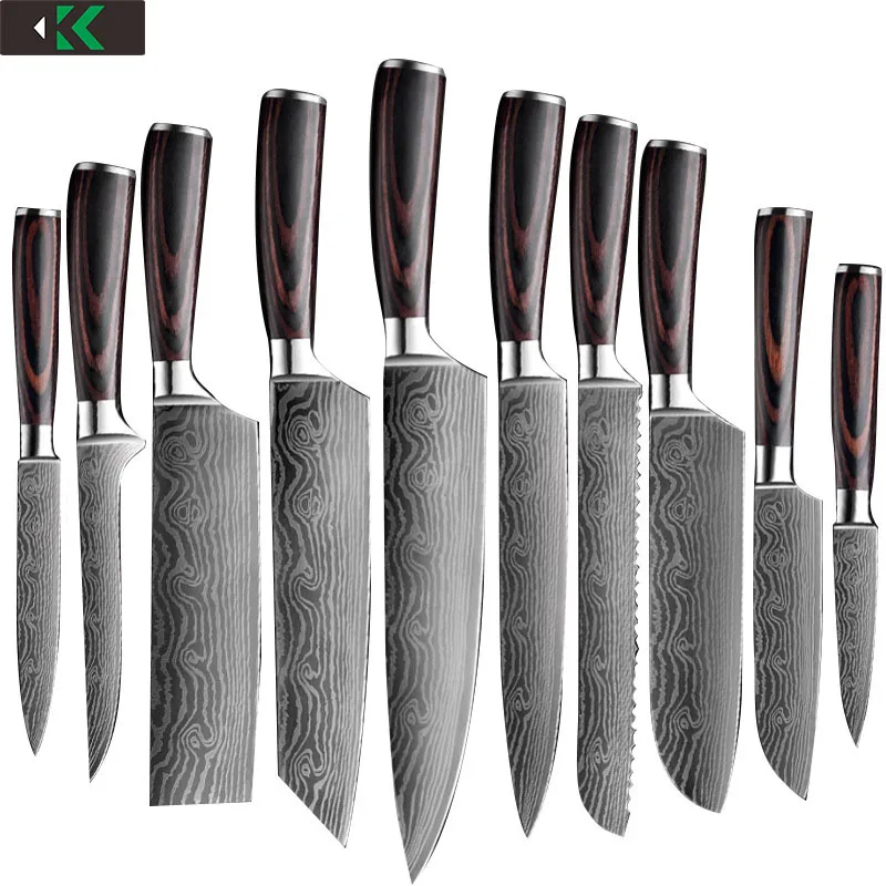 

Amazon hot selling High-carbon Steel damascus Pattern Stainless Steel 8 Inch Japanese Chef Knife