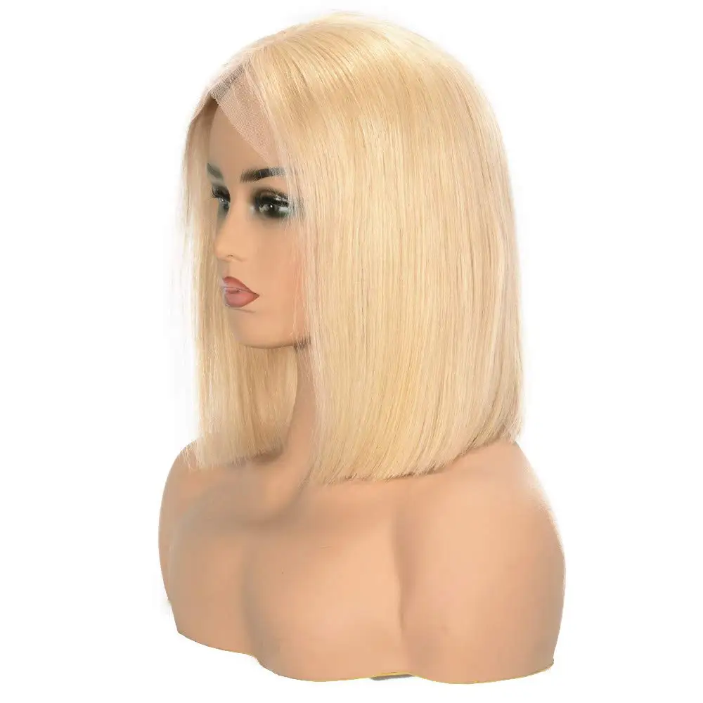 

Nobel Hair 613 Blonde Lace Front Human Hair Bob Wigs T Part Short Straight With Baby Hair for Black Women 150% Density