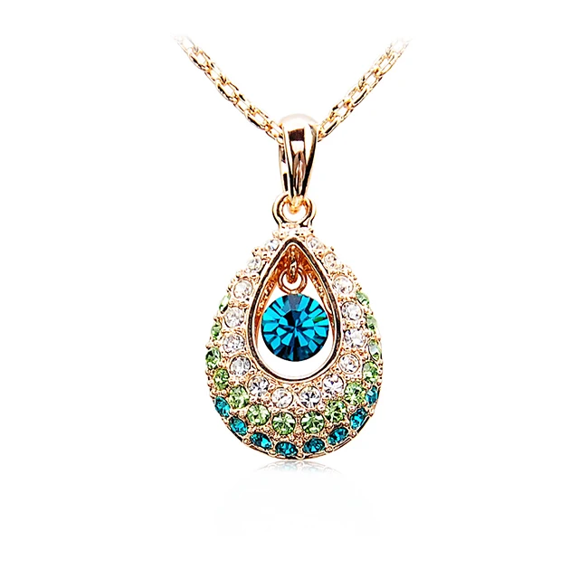 

Pendant Colorful Zircon Fashion Jewelry Accessory Gold Plated Pendants Necklace Women