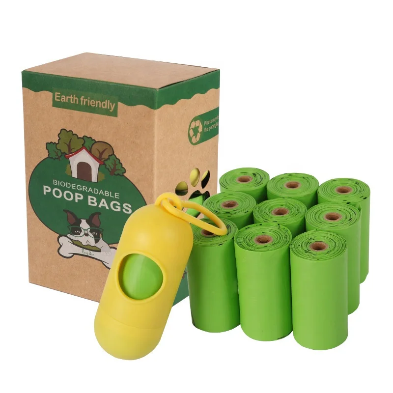 

2021 Pet Supplies Wholesale Eco friendly Biodegradable Cornstarch Dog Poop Bag with Dispenser