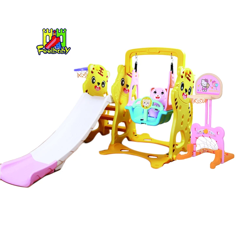 

Feelbaby slide and swing set kids house playground, Colorful/pink/blue/yellow/green