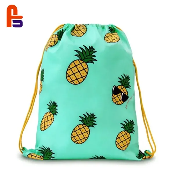 

Pineapple Cute Green Bag Multi Color Cool Sports Backpackers Students Custom Foldable Gift Drawstring Bag