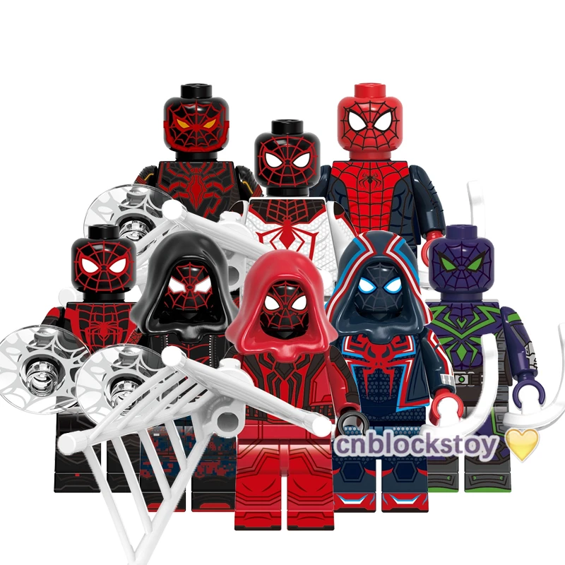 

Spider Miles Morales Suit Super Heroes Movie Character Mini Bricks Building Block Figure Kids Educational Plastic MOC Toy G0120